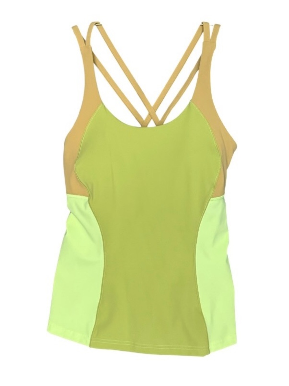 Lululemon Energy Tank • Size 12 • Wasabi • Faded zap • Golden sand • EUC